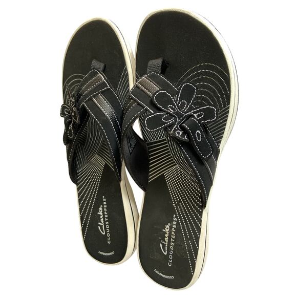 Clarks Cloudsteppers Breeze Opal Flower Flip Flops NWD Size 9 M - Picture 3 of 7